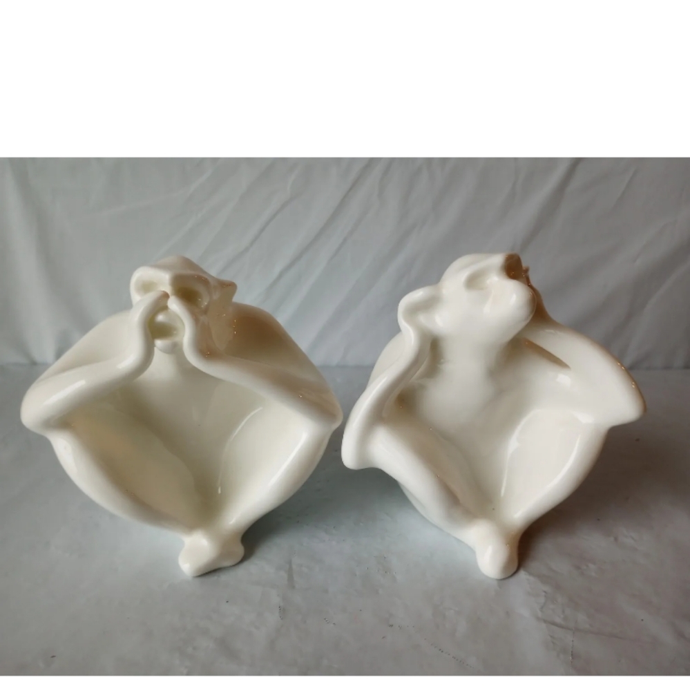 Elegant Bone China Hear No Speak No Monkeys 4" X 4"